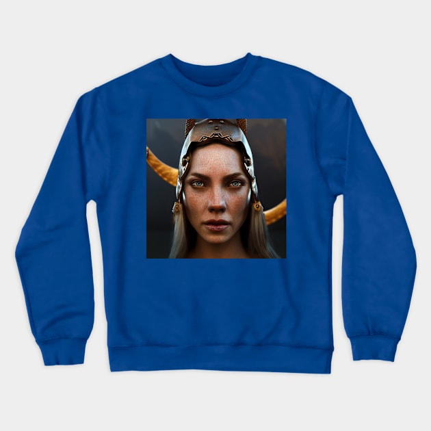 Viking Shield Maiden Crewneck Sweatshirt by Grassroots Green